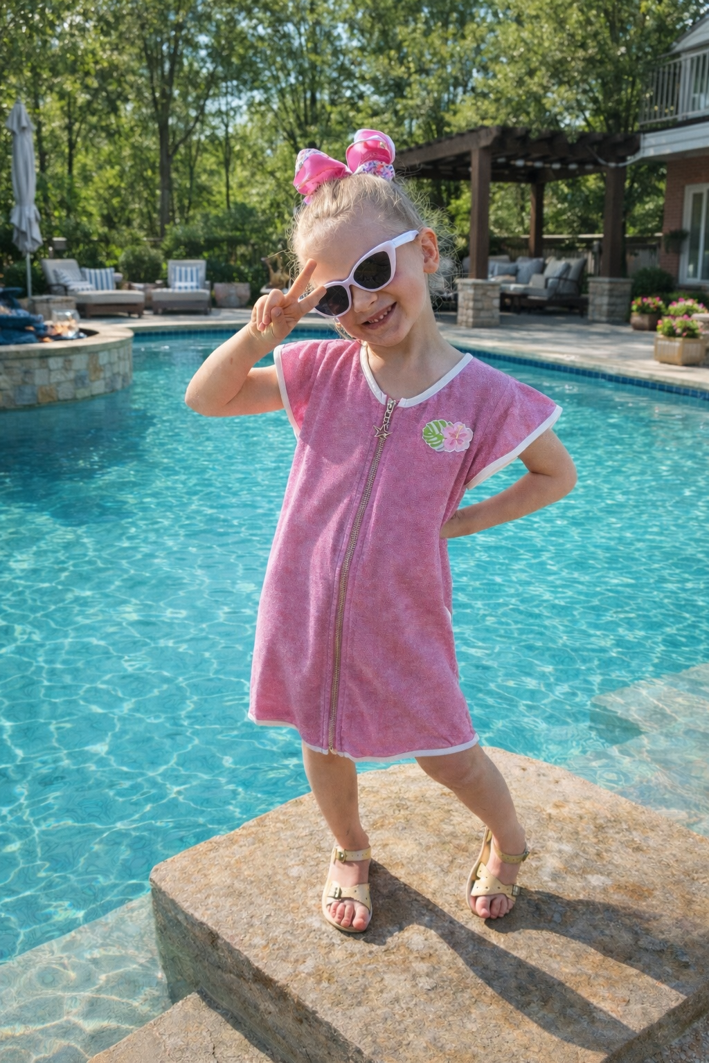 Pink Terry Cloth Swim Cover-Up