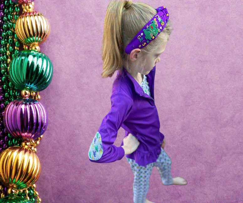 Mardi Gras Crawfish Print Top and Leggings Set