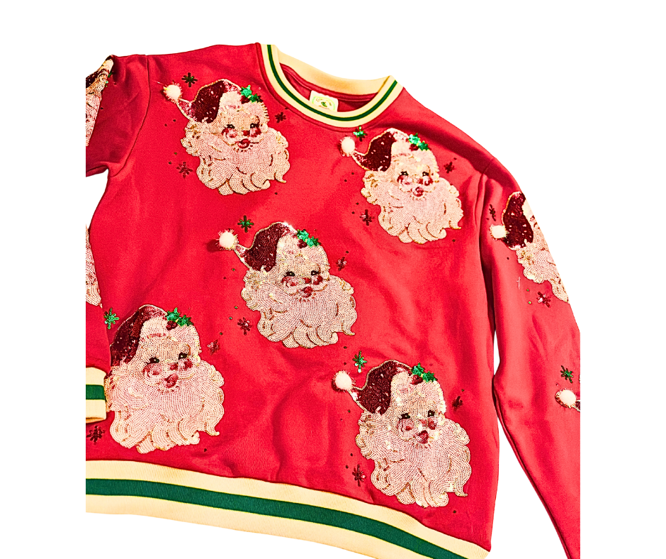 Sequined Red Retro Santa