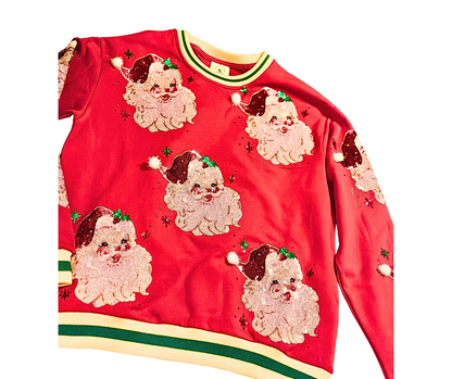 Sequined Red Retro Santa