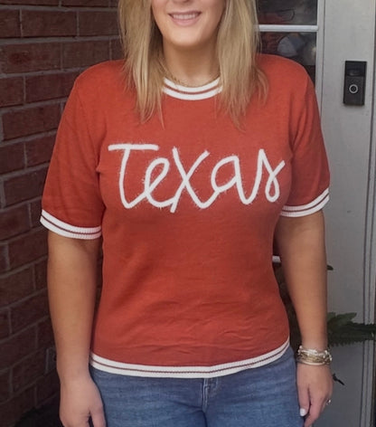 Texas Script Tinsel Top