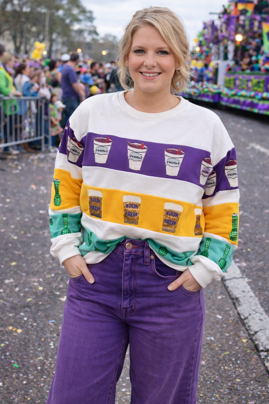 Drinks of NOLA Mardi Gras Sweatshirt (Adult)