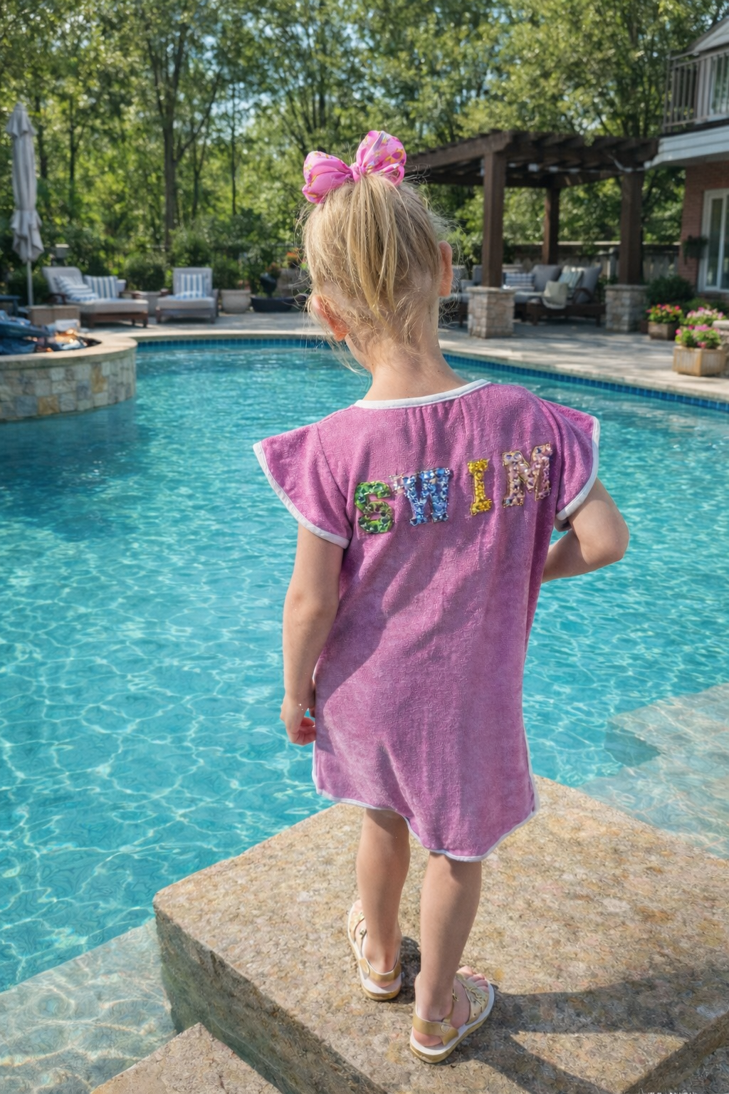 Pink Terry Cloth Swim Cover-Up