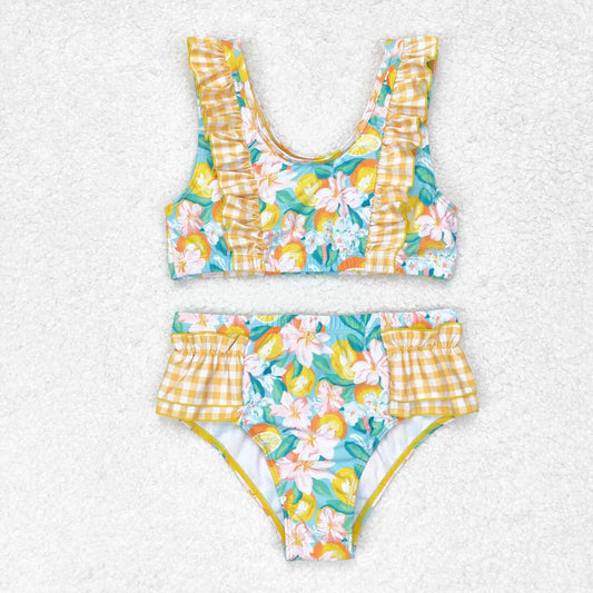 Lemon Blossom Ruffle Two-Piece Swimsuit