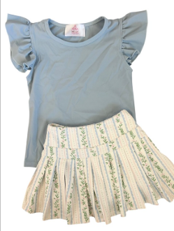 Blue Breeze Top & Skirt Set