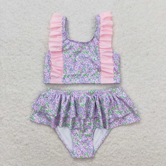 Lavender Bloom Ruffle Two-Piece Swimsuit