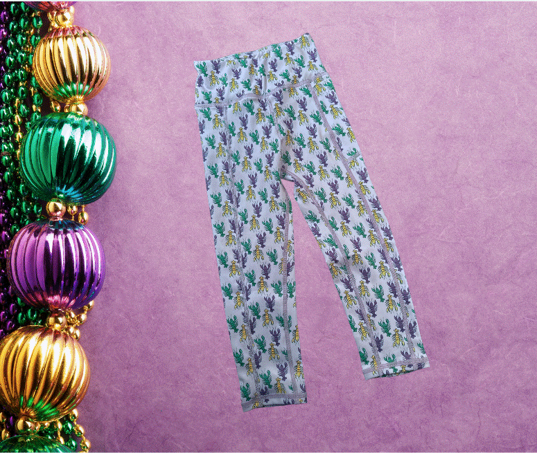 Mardi Gras Crawfish Print Top and Leggings Set