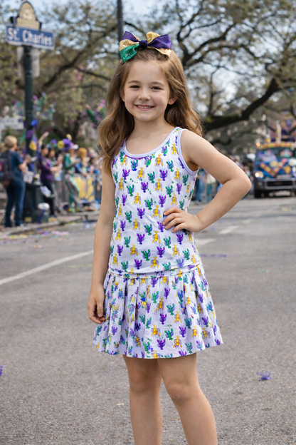 Girls Mardi Gras Skirt Set