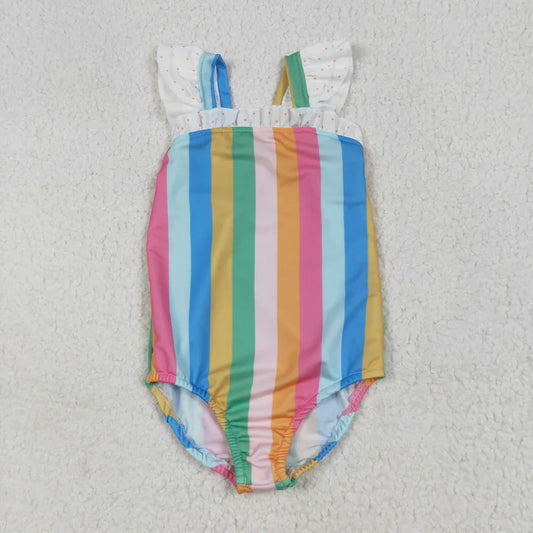 Rainbow Stripe One-Piece Swimsuit