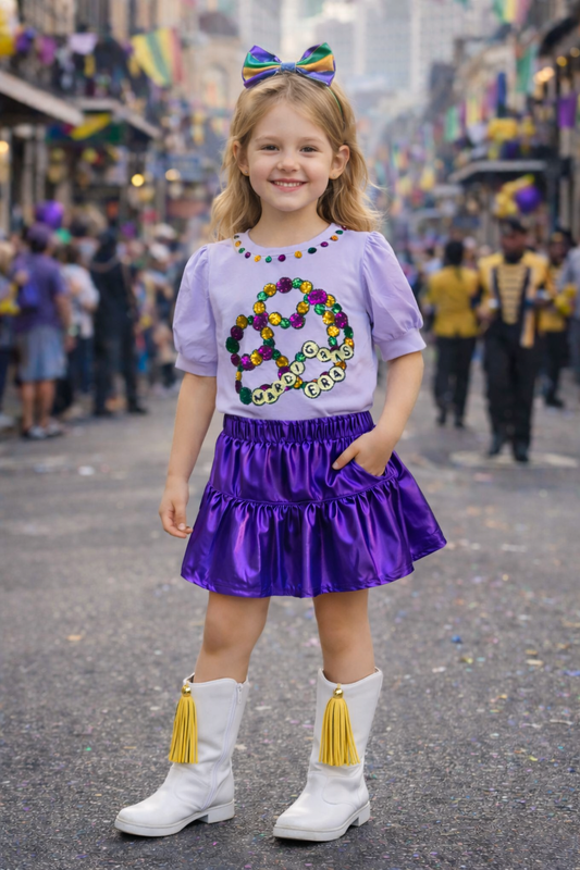 Mardi Gras Era Bead Shirt - Kids